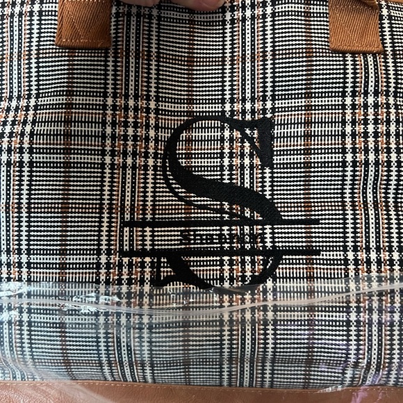 Thirty One Take Along Weekender in Plaid About You Weave BNIP! Has Monogram! - Picture 4 of 13